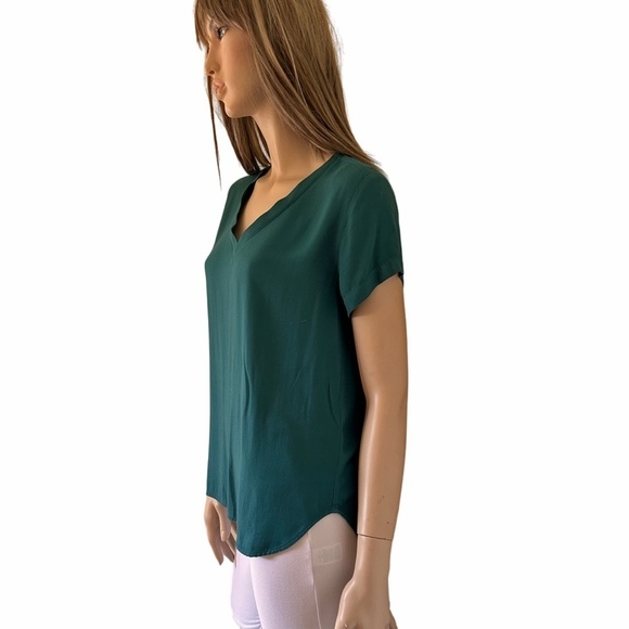 Cloth & Stone Top Shirt Tee Tank 100% Rayon Short Sleeve Hi-Low Rounded Hem - Picture 6 of 12